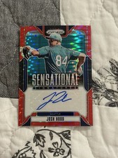 2025 Panini Prizm Sensational Signatures Josh Hood Red Pulsar Prizm /99 #SS-JH
