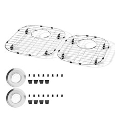 2Pack Sink Protectors 13"x16"/11.2"x14.5" Metal Sink Protectors for Kitchen S...