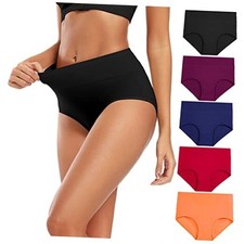 Women's Cotton Underwear High Waisted Full Coverage Medium Multicolor-5pack-a3