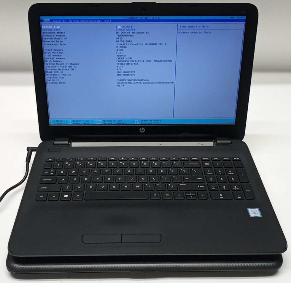 Lot of HP 250 G4 Notebook PC 4GB RAM No HDD/OS