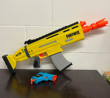 Lot of 2 Fortnite NERF Dart Guns E6158 AR-L Elite Dart Blaster AND Micro HC-R