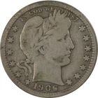 1906 Barber Silver Quarter VG Very Good 25c Coin SKU:I24585