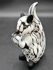 Murano Bianco Nero Glass Squirrel Figurine 7" tall