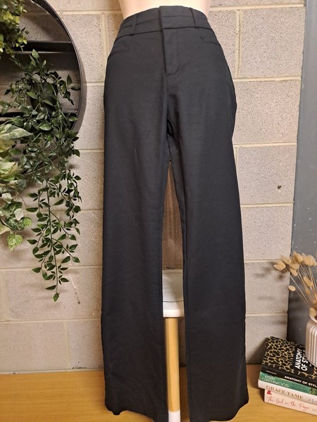 Brown Sugar Womens Black Trousers Pants 10 Corporate Business Straight Leg
