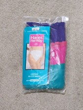 Hanes Her Way 1992 3 Pack Cotton Hi Cut Briefs NIP