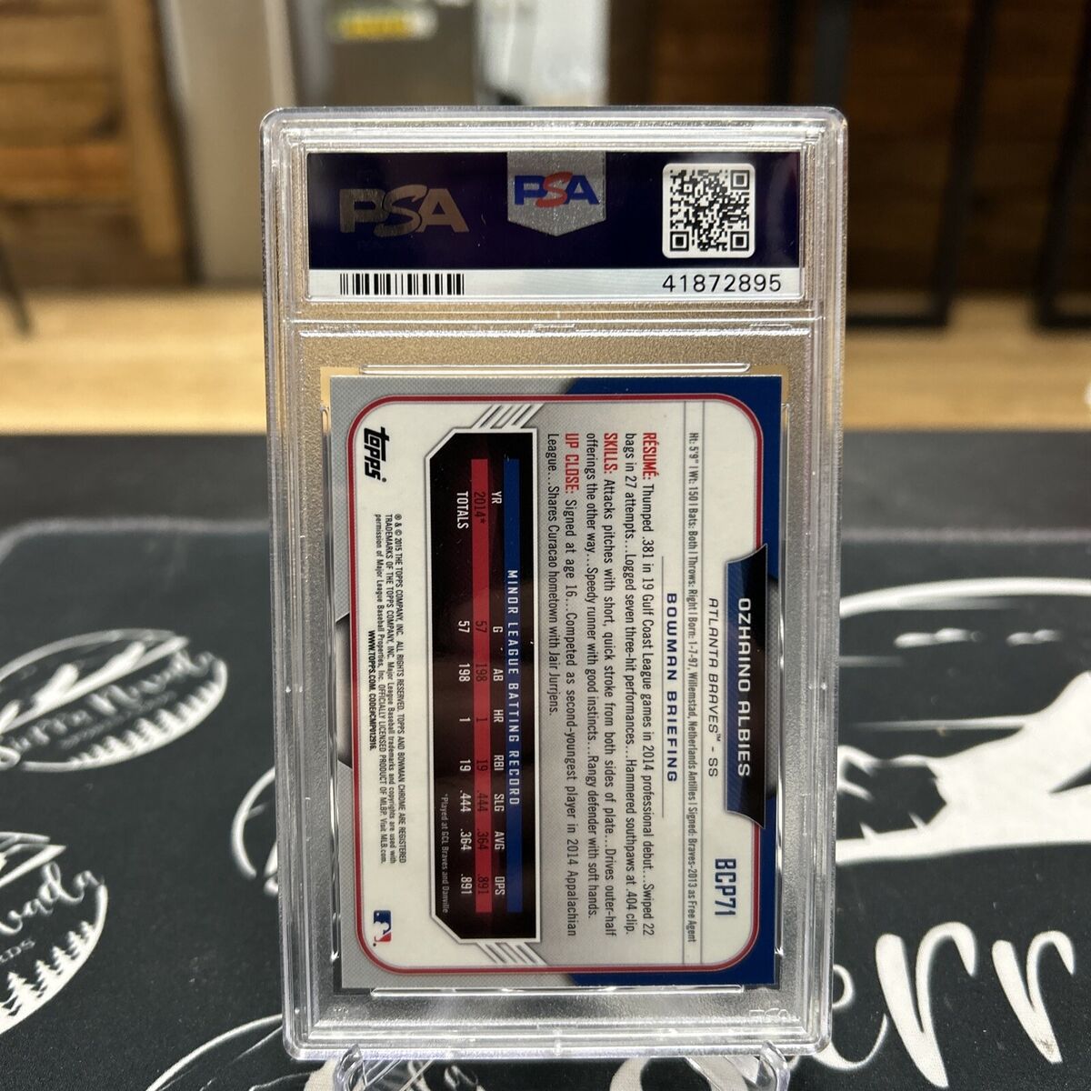 2015 Bowman Chrome Asia Black Ref. Ozzie Albies PSA 10 Gem 2015 Bowman Chrome Asia Black Ref. Ozzie Albies PSA 10 Gem