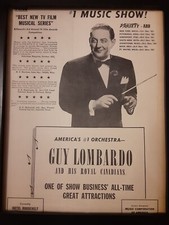 Guy Lombardo Roosevelt Hotel Rare Original Promo Poster Ad Framed! #6