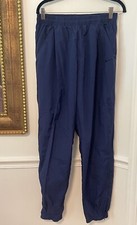Vintage 90  s White Red Label Nike Nylon Leg Zip Track Lightweight Pants Blue L