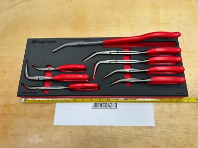 Snap-on Tools USA NEW RED 8pc Master Bent Needle Nose Pliers Foam