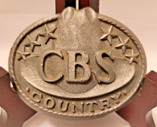 VIntage CBS Country Belt Buckle Pewter 1970s Music Studio Records