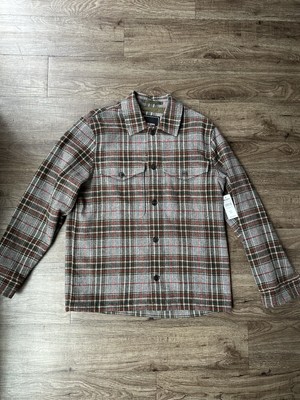 $400 Todd Snyder Shirt Jacket Wool sz S Gray Brown Glen Plaid