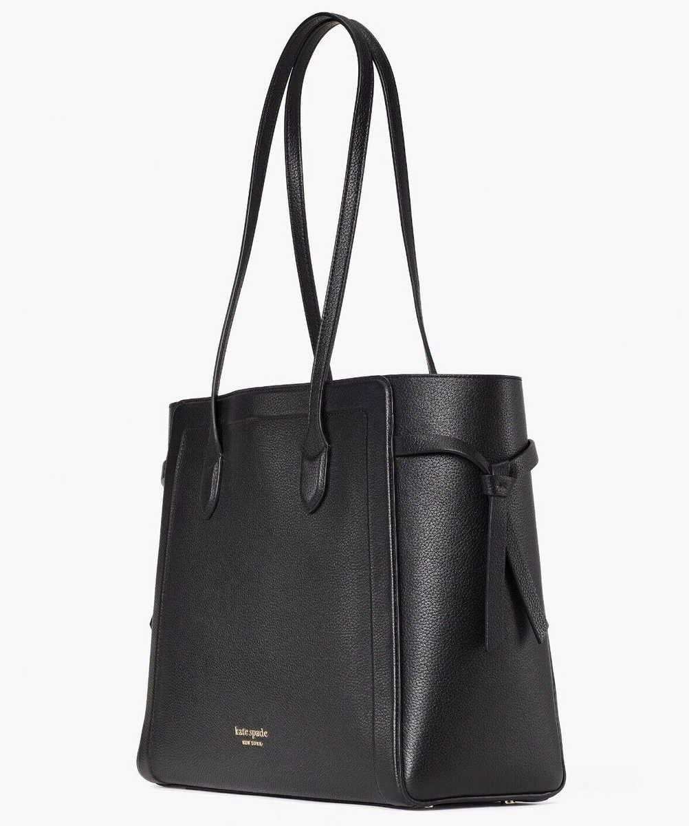 New Kate Spade Knott Pebble Leather Large Tote Black with