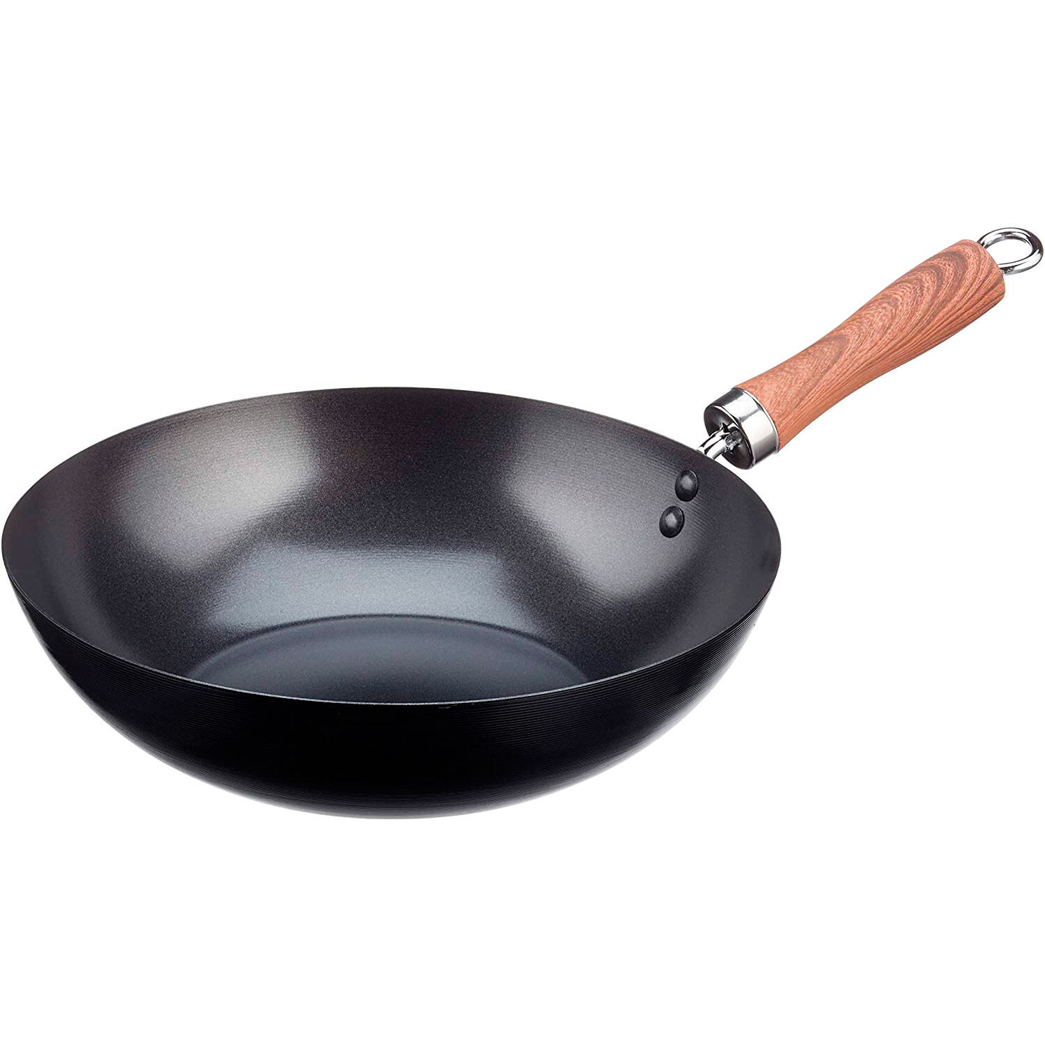 Wok Inducción 24Cm, Acero Al Carbono, 3 Capas Antiadherente Titanio Sin Pfoa