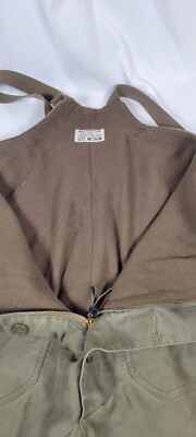 Vintage 40s US Navy Department Deck Bib Pants Overalls S Alpaca