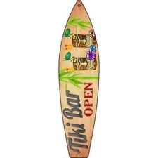 Tiki Bar Open Novelty 2"x8" Surfboard Magnet Fridge Refrigerator Home Kitchen
