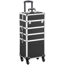 Valigia Porta Trucchi Trolley Estetista 4 in 1 Make Up Beauty Case Viaggio Nero