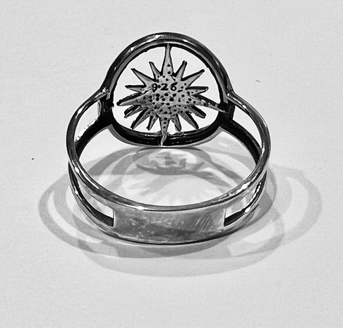 Compass Nautical Direction Sterling Silver Oxidized Ring - Size 9 - Picture 4 of 12