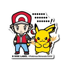 B Side Label Pokemon Sticker / Red Pikachu / Pok mon Pocket Monster Japan