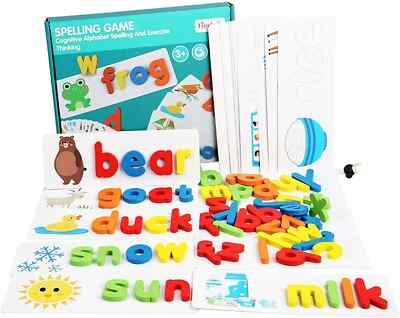 Toddler See and Spelling Learning Toy Matching Alphabet Word Game with 56 Words