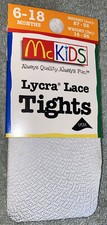 Vtg NOS McKids Lycra Lace Tights Sz 6-18 Mths