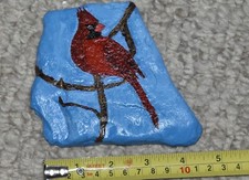Hand painted rock art Northern Cardinal Patio rock art Garden rock art