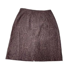 Intriguing threads Brown Animal Print Vintage Women’s Skirt Sz 8 Leopar…