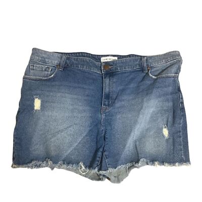 Lane Bryant Denim Distressed Cutoff Blue Jean Shorts - Size 18