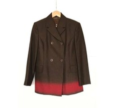 Gianni Versace Versus 2 Piece Set Skirt Blazer Women's Suit Wool Brown Red 30/44