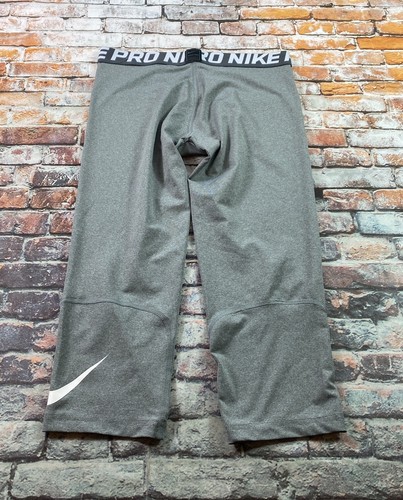 Nike Pro Tight Youth XL Gray 3/4 Performance Training Compression Workout Boys - Picture 4 of 15