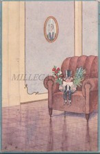 HSB - Little Boy with Two Vases of Flowers,  Postcard 1923