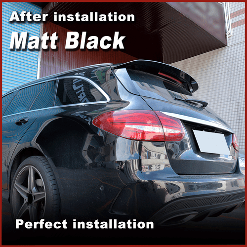 Für Benz S205 C250 C300 15-18 Matt Schwarz Dachspoiler Spoiler Lippe Heckflügel - Picture 2 of 13