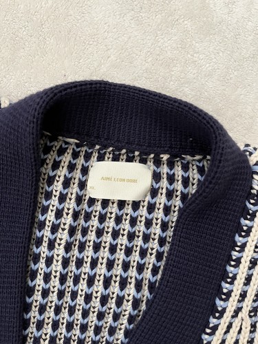 Leon Dore ALD Waffle Knit Cardigan Navy 