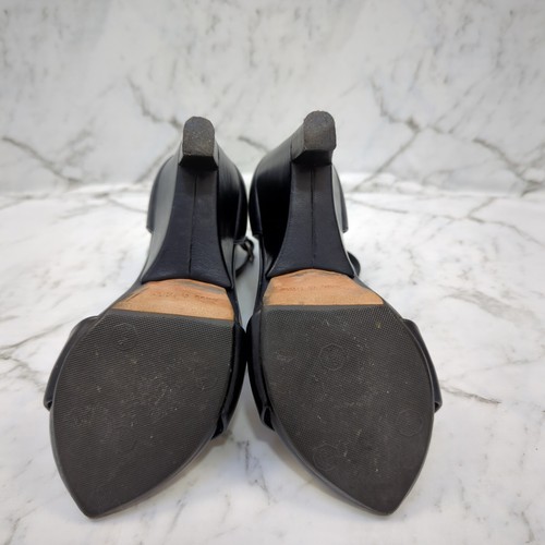 Sass & Bide Ankle Strap Wedge Heels Womens 36 AU 6 Navy Black Leather Edgy Chic - Picture 5 of 20