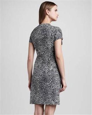 Robe En Jersey De Soie Diane Von Furstenberg Modèle NATALIE - Noir Et Blanc, Neuve Avec étiquettes