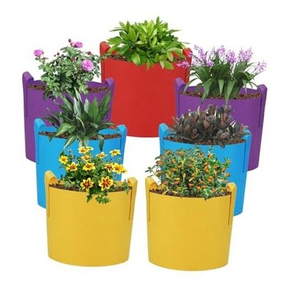  7-Pack Colorful Grow Bags, Thickened Nonwoven Plant Fabric Pots with 10 Gallon