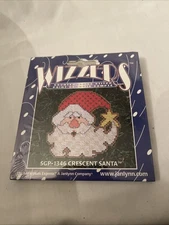 Wizzers Crescent Santa Face Holiday Christmas Cross Stitch Ornament Kit SGP-1346
