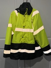PORTWEST HI-VIS INSULATED YEL/BLK CONTRAST TRAFFIC JACKET CLASS 3 US466 SZ Large
