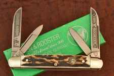 HEN & ROOSTER BERTRAM CUTLERY SOLINGEN GERMANY GENUINE STAG CONGRESS KNIFE 27805
