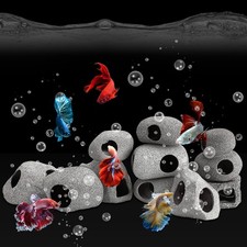 10 Pieces Aquarium Hideaway Rock Cave Stackable Fish Tank Decorations for Aqu...