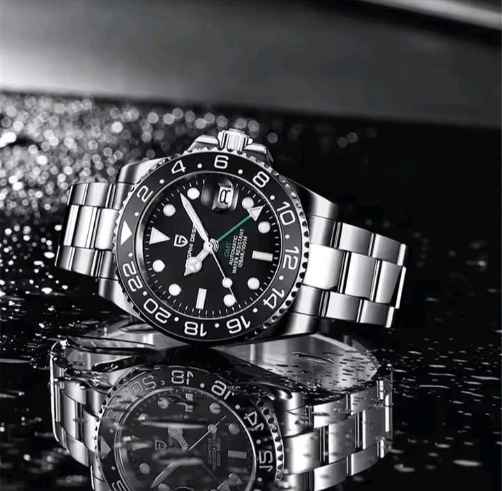 Luxury GMT Men Mechanical Wristwatch Sapphire Glass Stainless 100M waterproof - Image 4 of 4