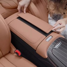 F&uuml;r Mercedes W213 Armlehnenbezug Braun PU Leder Zubeh&ouml;r
