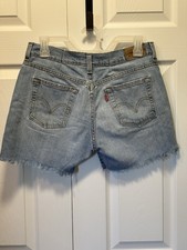 Levi s 515 Cut Off Y2k Shorts Size 4 Altered Waist Distressed Jean Denim