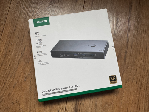 UGREEN CM695 DisplayPort KVM Switch 8K@60Hz 4K@120Hz– 2 PCs auf 1 Monitor – NEU - Bild 1 von 3