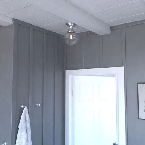 Huntley 1-Light Semi-Flush Mount in Farmhouse and Schoolhouse Style 11.75 Inches - Picture 12 of 13