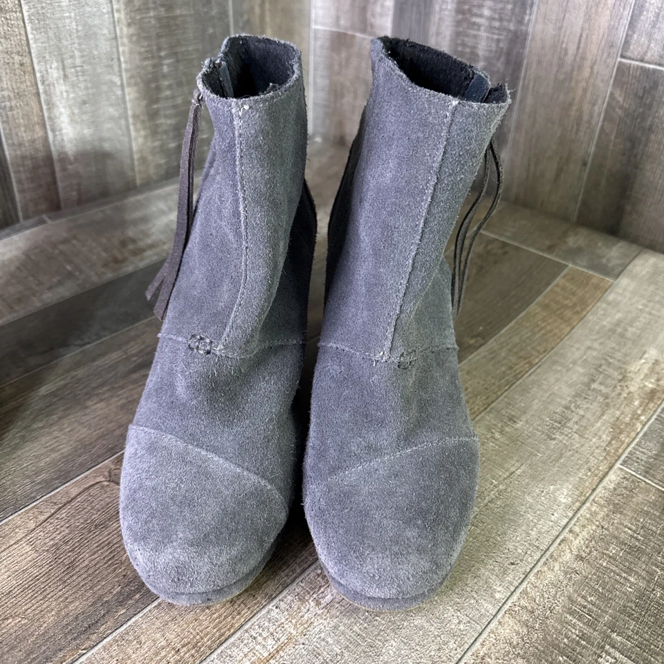 Lote de 2 Botines Tom’s Desert Gamuza Cuña Talla 8 Tostado y Gris Foto 2 de 4