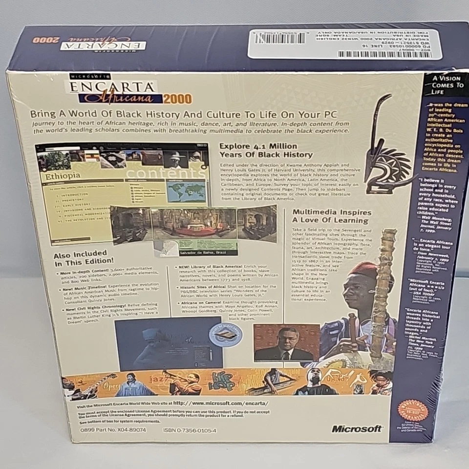 VTG Microsoft Encarta Africana 2000 Encyclopedia PC CD-ROM Software Windows - Image 3 of 4