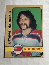 1972-73 OPC WHA Mike Amodeo Rookie Hockey Card #291 Ottawa Nationals Vintage. rookie card picture