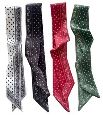 4 Pcs Bag Handbag Handle Ribbon Hair Head Band Neck Scarf For Hair Fashion Sk...