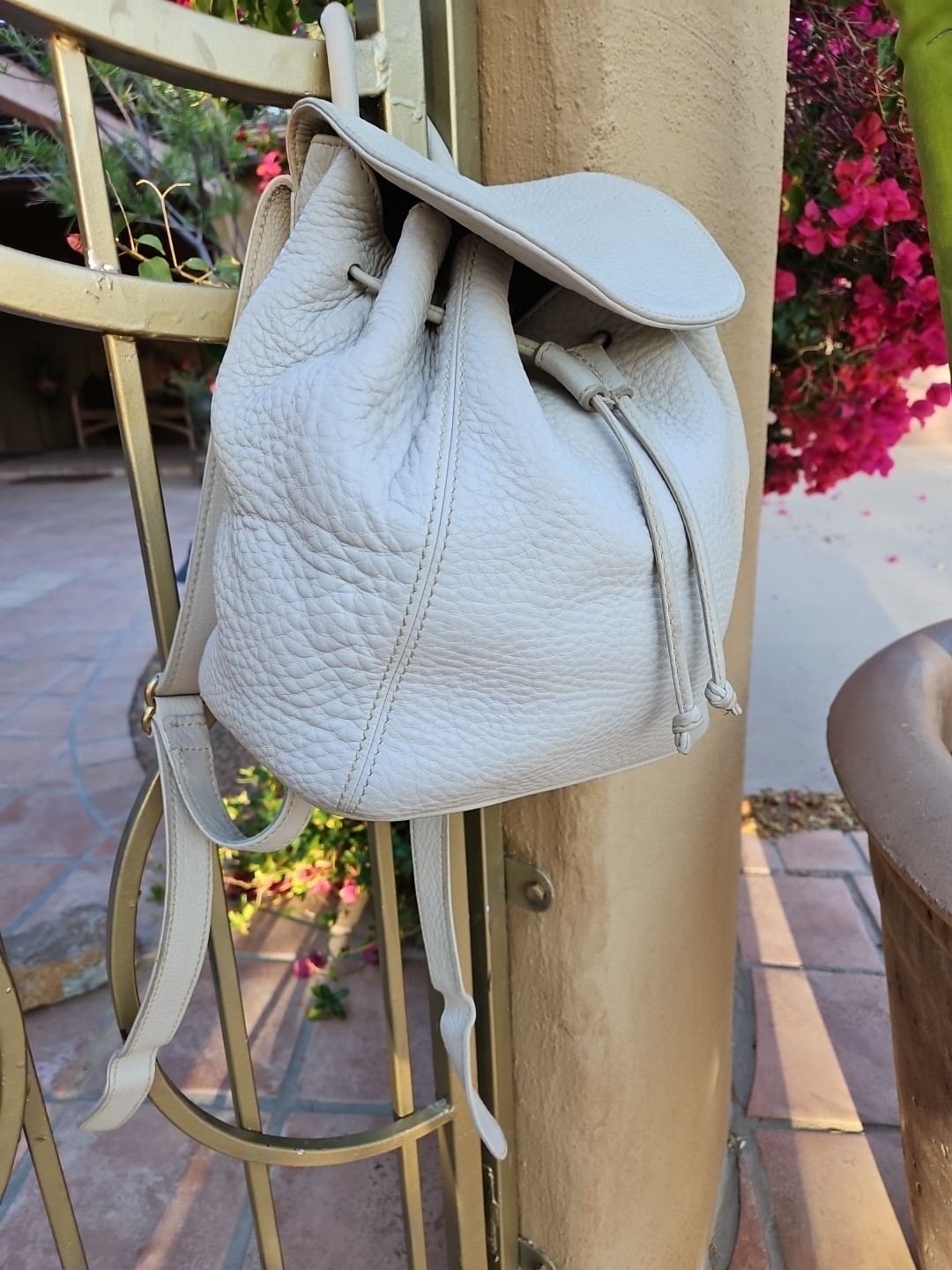 Vintage 1990s Coach Pebbled Leather Backpack with Zip Pocket Pre-Owned