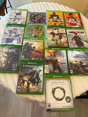 Microsoft Xbox One Game Lot (14) w/ Cases - Madden 15, 17-20, FIFA 15/17, NBA 2K